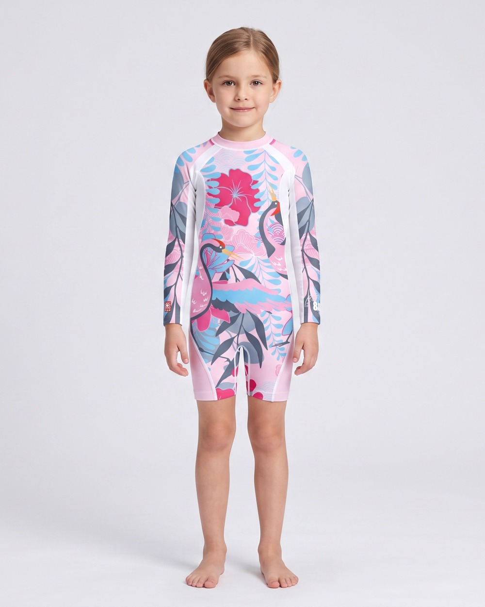 Combinaison anti-UV UPF 80 aloha-pink (pink) — manche longue vue 1
