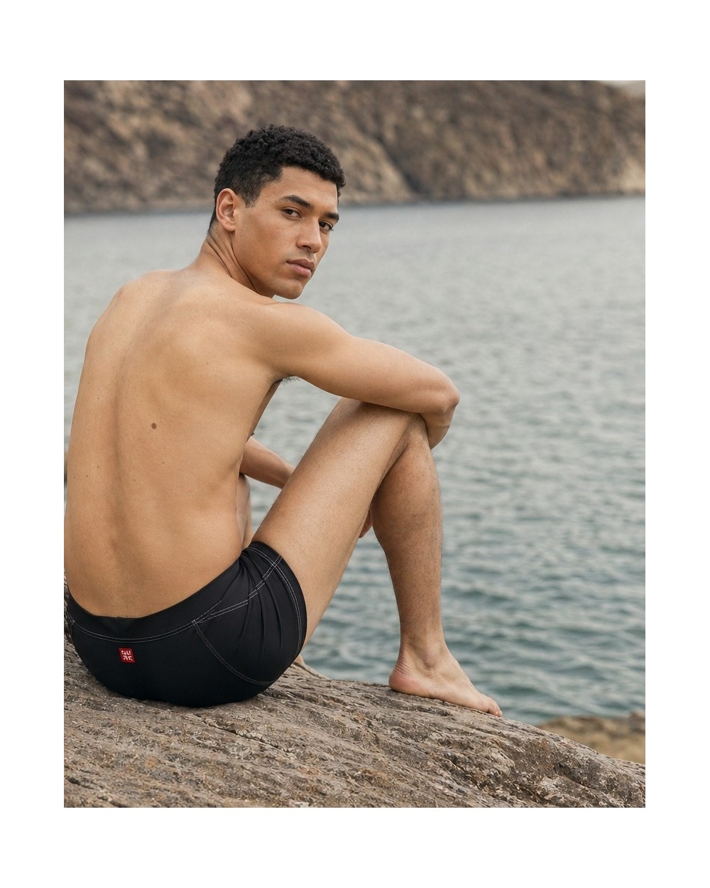Boxer de bain homme UNI UVEA | Recyclé, doublé, fabriqué en Europe Gris