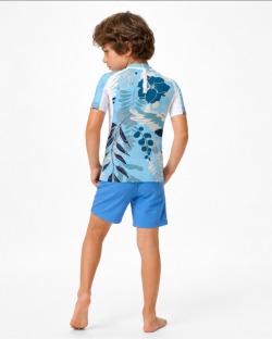 Tee-shirt anti-UV UPF 80 enfant aloha blue — manche courte