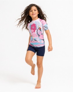 Tee-shirt anti-UV UPF 80 enfant aloha pink — manche courte