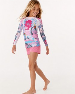 Tee-shirt anti-UV UPF 80 enfant aloha pink — manche longue