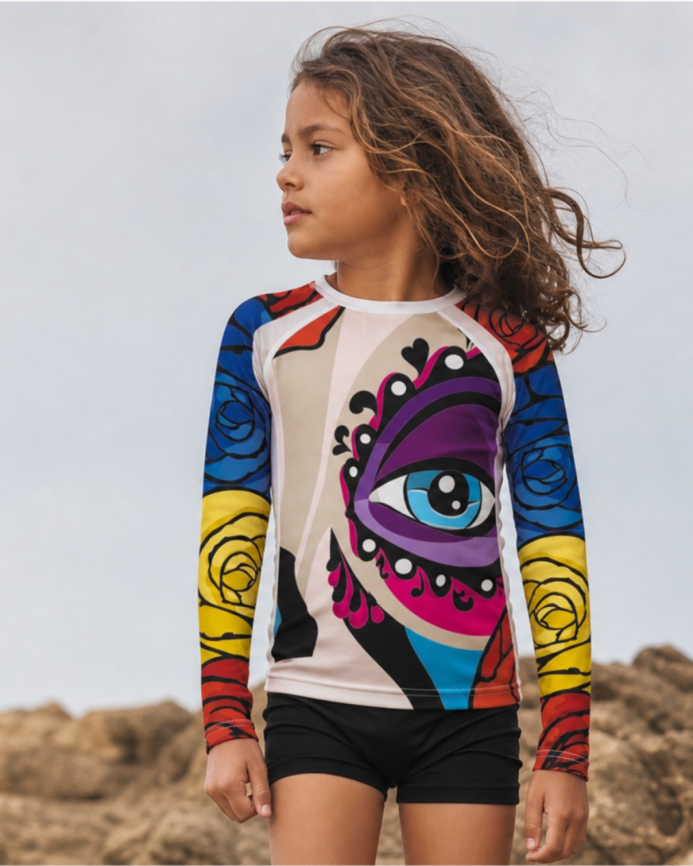 Tee-shirt anti-UV UPF 80 enfant annabelle — manche longue (lifestyle) vue 1