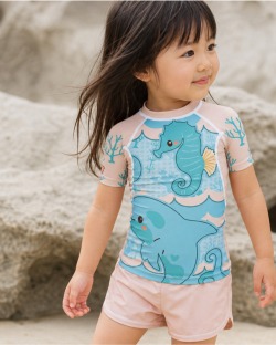 Tee-shirt anti-UV UPF 80 enfant babybluesea — manche courte (lifestyle)