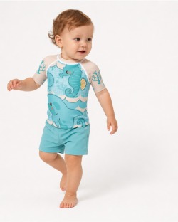 Tee-shirt anti-UV UPF 80 enfant babybluesea — manche courte