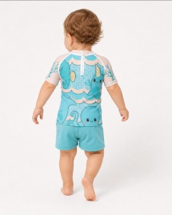 Tee-shirt anti-UV UPF 80 enfant babybluesea — manche courte