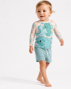 Tee-shirt anti-UV UPF 80 enfant babybluesea — manche longue