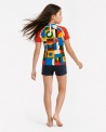 Tee-shirt anti-UV UPF 80 enfant brique — manche courte vue 3