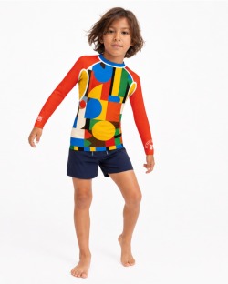 Tee-shirt anti-UV UPF 80 enfant brique — manche longue