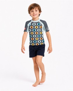 Tee-shirt anti-UV UPF 80 enfant eyes — manche courte