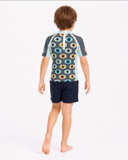 Tee-shirt anti-UV UPF 80 enfant eyes — manche courte