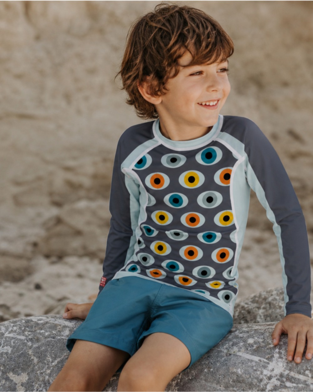 Tee-shirt anti-UV UPF 80 enfant eyes — manche longue (lifestyle) vue 1