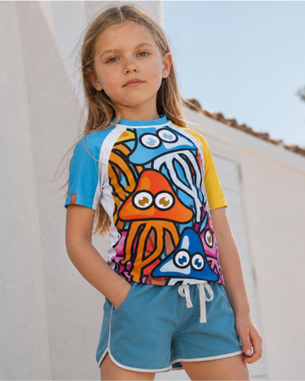 Tee-shirt anti-UV UPF 80 enfant funnyjelly — manche courte (lifestyle)