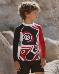 Tee-shirt anti-UV UPF 80 enfant masque — manche longue (lifestyle)