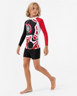 Tee-shirt anti-UV UPF 80 enfant masque — manche longue