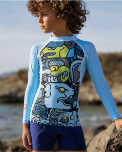 Tee-shirt anti-UV UPF 80 enfant mexico — manche longue (lifestyle)