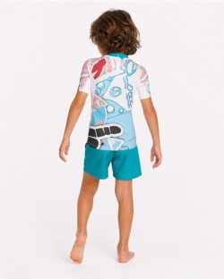 Tee-shirt anti-UV UPF 80 enfant sticker — manche courte