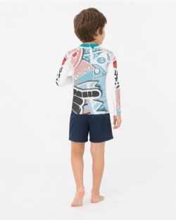 Tee-shirt anti-UV UPF 80 enfant sticker — manche longue