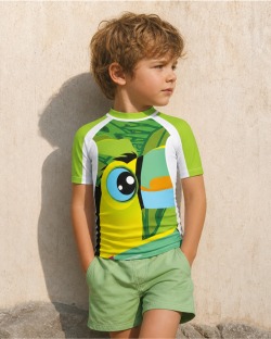 Tee-shirt anti-UV UPF 80 enfant toucan — manche courte (lifestyle)