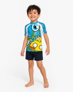 Tee-shirt anti-UV UPF 80 enfant yellowsubmarine — manche courte