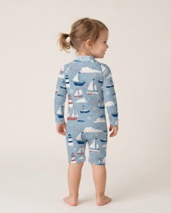 Combinaison anti-UV UPF 50+ enfant — manche longue — dos