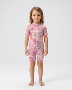 Combinaison anti-UV UPF 50+ enfant — manche courte — face
