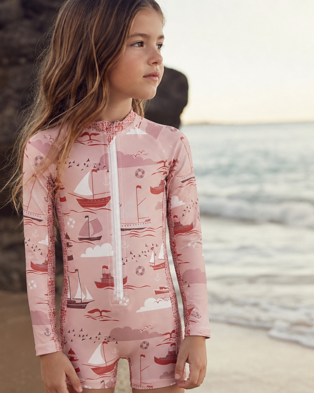 Combinaison anti-UV UPF 50+ enfant — manche longue (lifestyle) vue 1