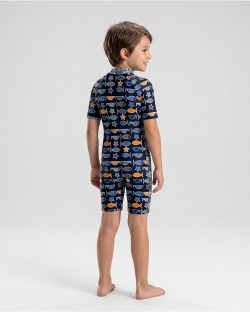 Combinaison anti-UV UPF 50+ enfant — manche courte — dos