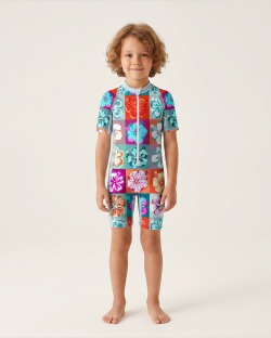 Combinaison anti-UV UPF 50+ enfant — manche courte — face