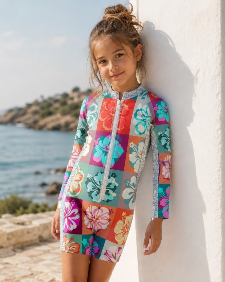 Combinaison anti-UV UPF 50+ enfant — manche longue (lifestyle)