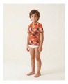 Tee-shirt anti-UV UPF 50+ enfant corail — manche courte (face) vue 2