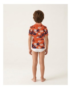 Tee-shirt anti-UV UPF 50+ enfant corail — manche courte (dos)