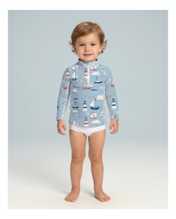 Tee-shirt anti-UV UPF 50+ enfant petitbateau — manche longue (face)