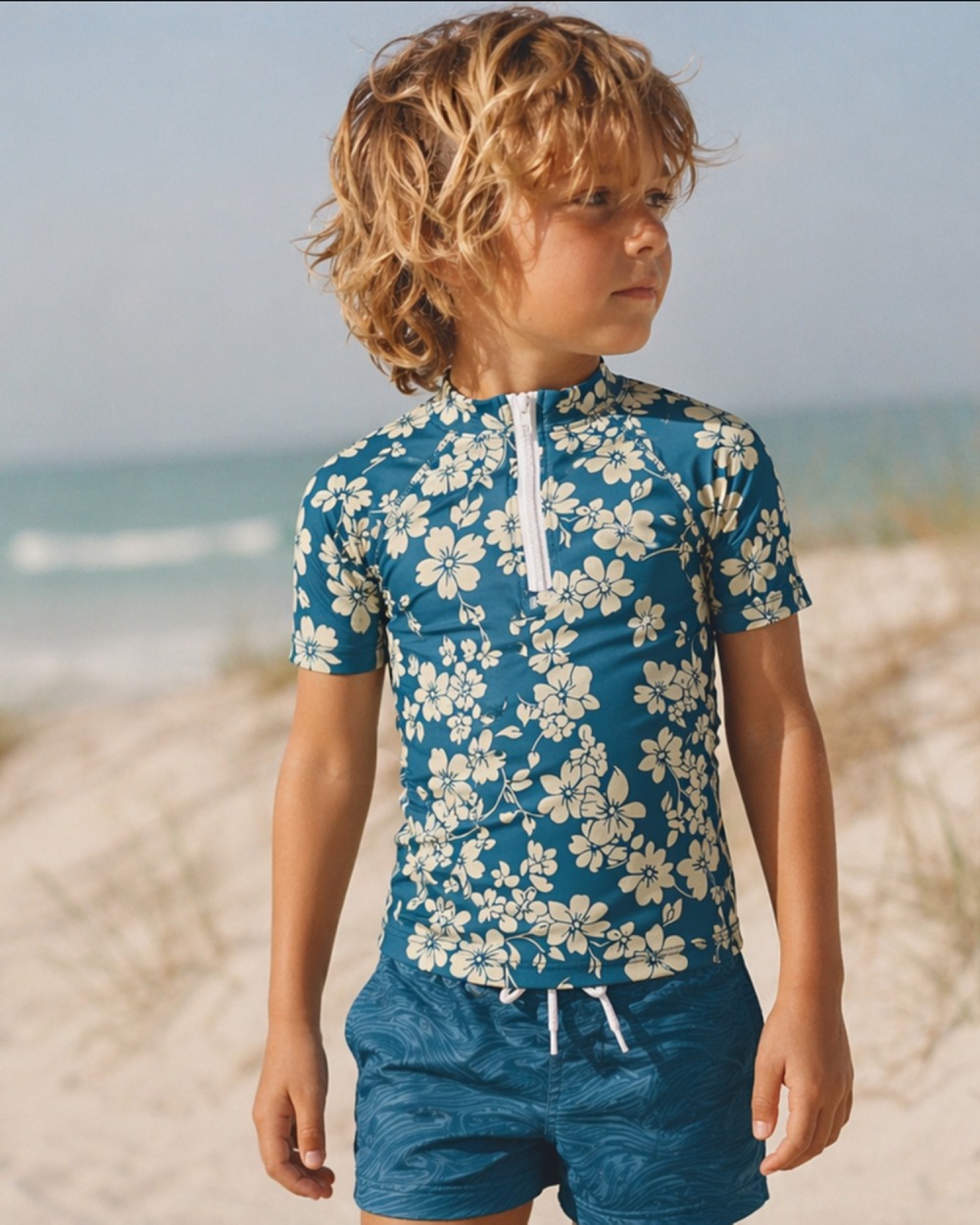 Tee-shirt anti-UV UPF 50+ enfant fugu — manche courte (lifestyle)
