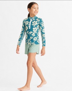 Tee-shirt anti-UV UPF 50+ enfant fugu — manche longue (face)