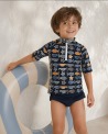 Tee-shirt anti-UV UPF 50+ enfant poisson — manche courte (lifestyle) vue 1