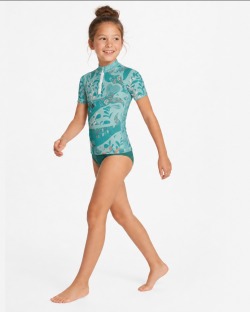 Tee-shirt anti-UV UPF 50+ enfant whales — manche courte (face)