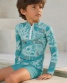 Tee-shirt anti-UV UPF 50+ enfant whales — manche longue (lifestyle) vue 1