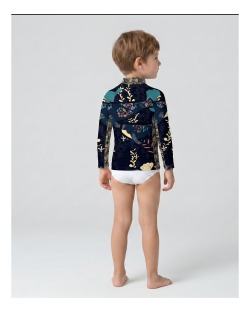 Tee-shirt anti-UV UPF 50+ enfant deepwhales — manche longue (dos)