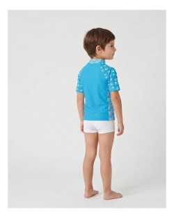 Tee-shirt anti-UV UPF 50+ enfant ancre — manche courte (dos)
