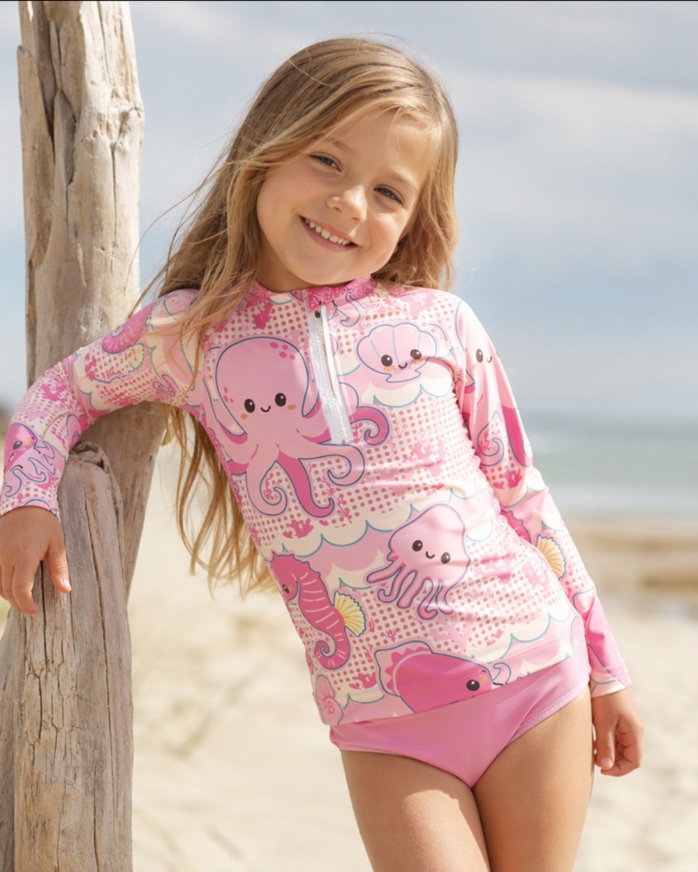 Tee-shirt anti-UV UPF 50+ enfant babysea — manche longue (lifestyle) vue 1
