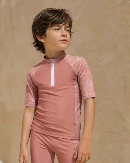 Tee-shirt anti-UV UPF 50+ enfant coquillage — manche courte (lifestyle)