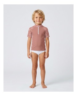 Tee-shirt anti-UV UPF 50+ enfant coquillage — manche courte (face)