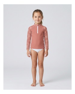 Tee-shirt anti-UV UPF 50+ enfant coquillage — manche longue (face)
