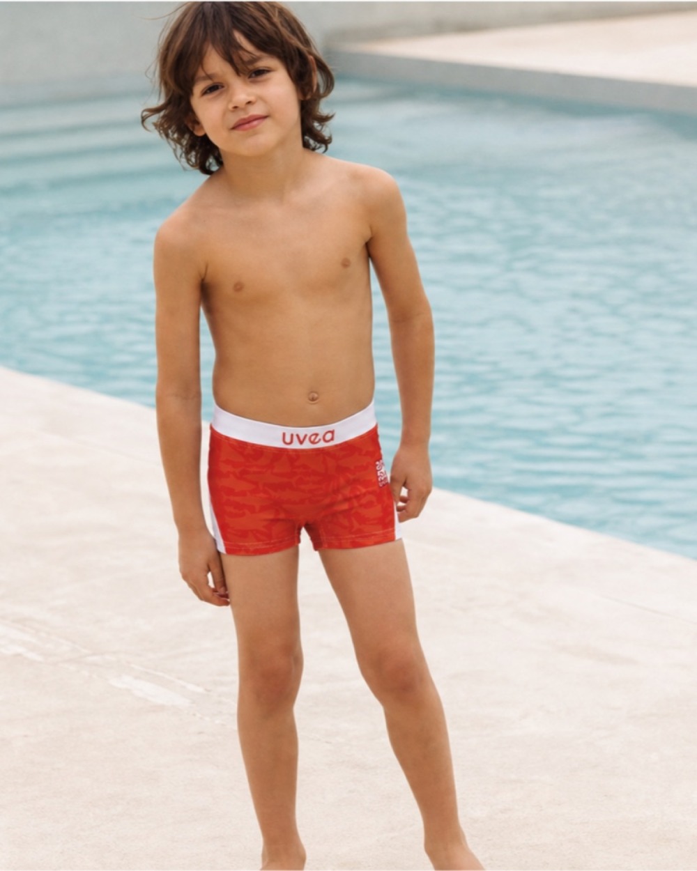 Badeshorts Jungen – PANTONE Rouge