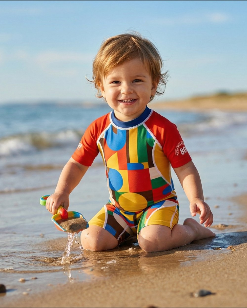 Combinaison anti-UV bébé UVEA coloris brique