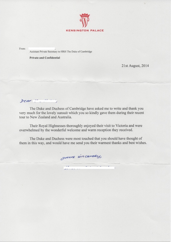 Kensington Palace letter