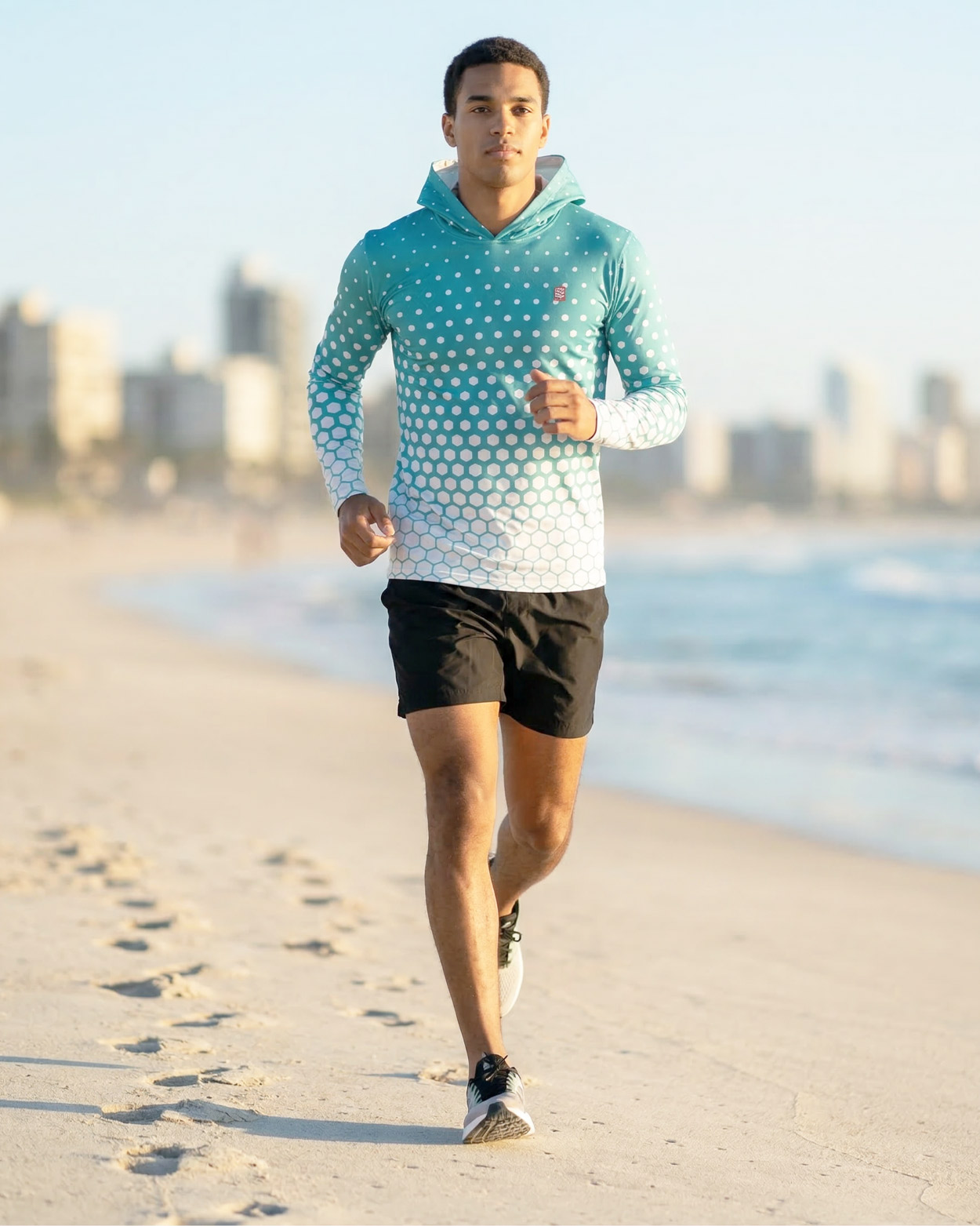 homme marchant en rash au bord de l eau  