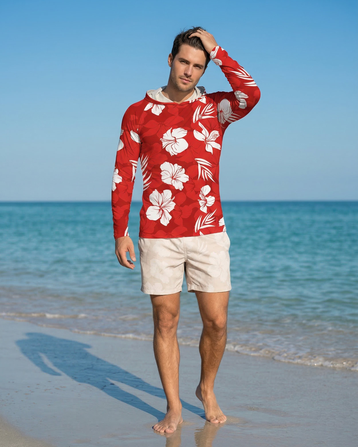 homme bord de plage rash