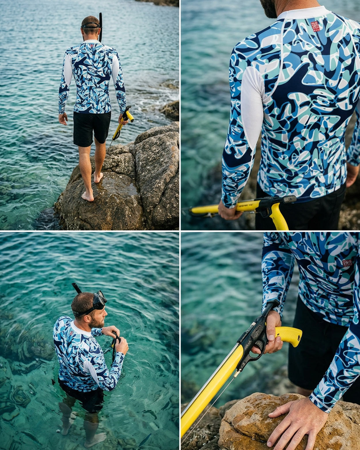 pecheur au harpon avec lycra anti uv